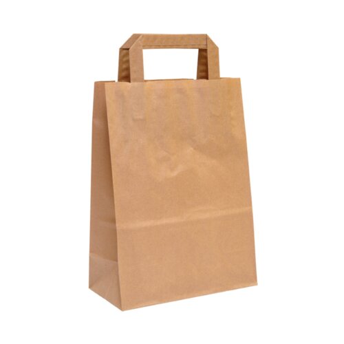 Bruine papieren Draagtas met plat papieren handvat