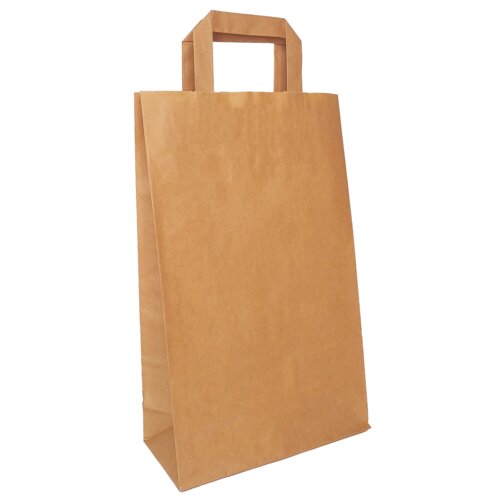 Bruine papieren Draagtas met plat papieren handvat