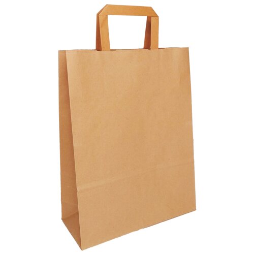 Bruine papieren Draagtas met plat papieren handvat