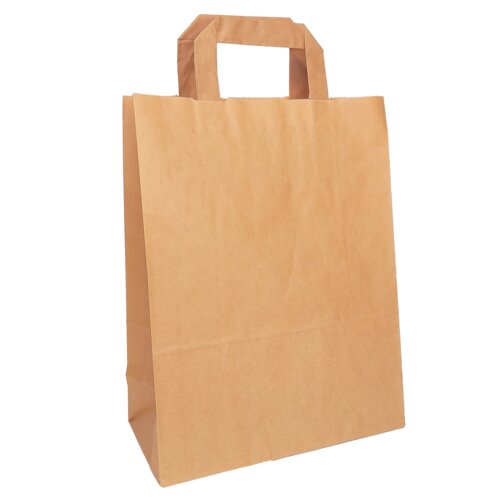 Bruine papieren Draagtas met plat papieren handvat