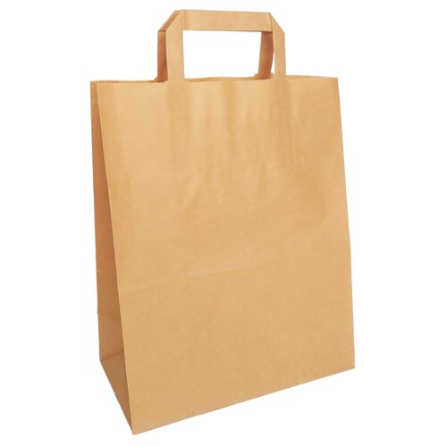 Bruine papieren Draagtas met plat papieren handvat