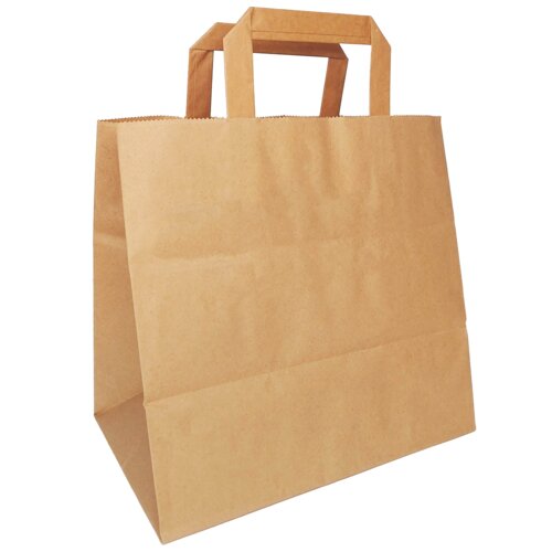 Bruine papieren Draagtas met plat papieren handvat