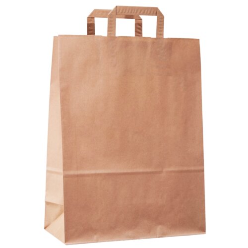 Bruine papieren Draagtas met plat papieren handvat