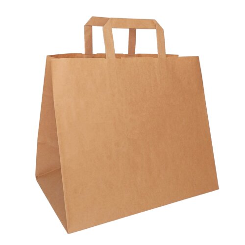 Bruine papieren Draagtas met plat papieren handvat