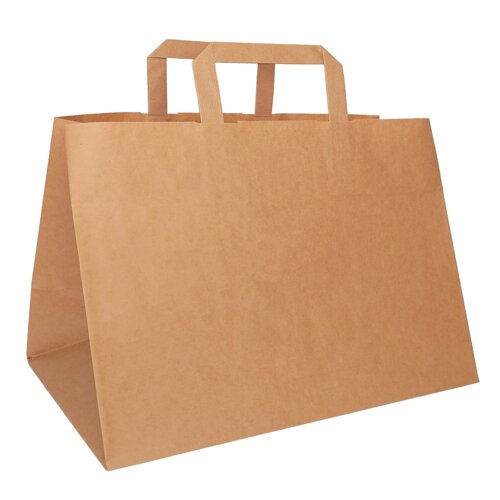 Bruine papieren Draagtas met plat papieren handvat