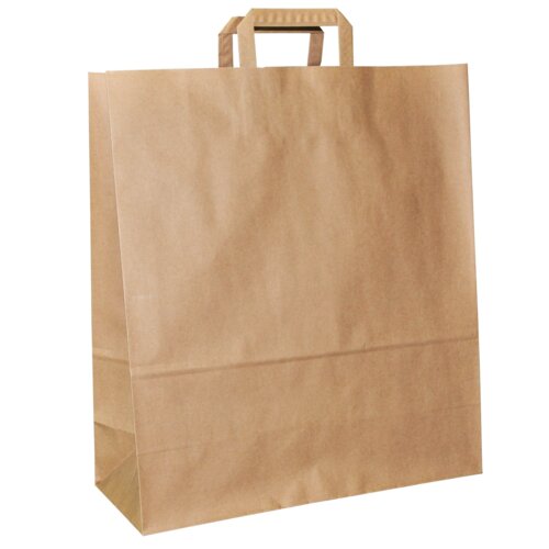 Bruine papieren Draagtas met plat papieren handvat