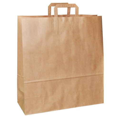 Bruine papieren Draagtas met plat papieren handvat